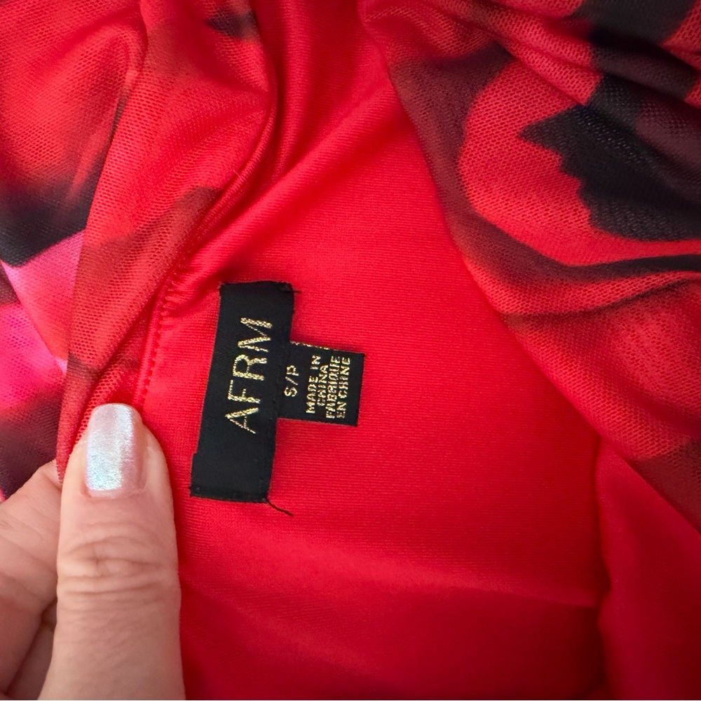 AFRM Thelma Dress in Organic Rose - Red and Pink Floral Maxi Dress size Small - Picture 5 of 5